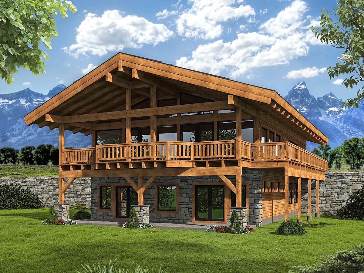 Mountain House Plan With Walkout Basement Plan 85140 Detail Plans